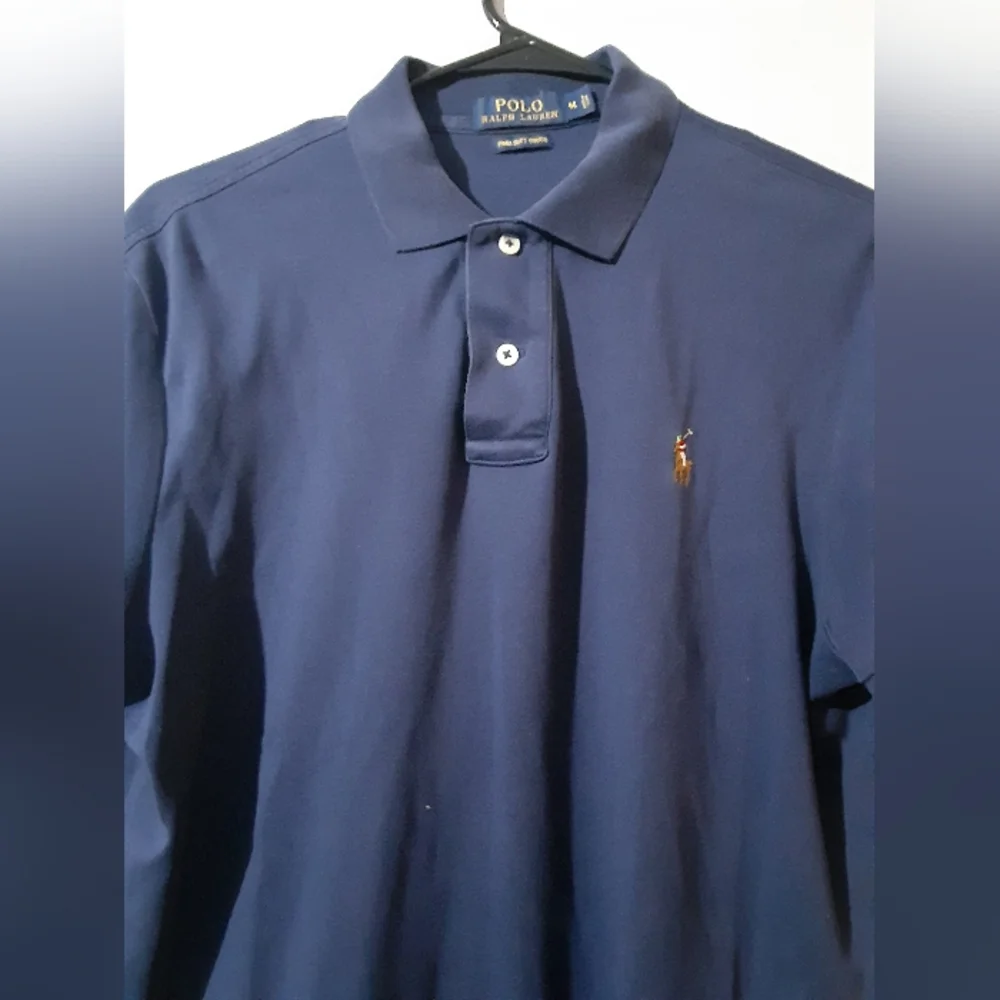 Polo Ralph Lauren Deep Blue Polo Shirt Pima Soft Cotton Short Sleeve Men's M